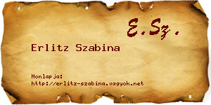 Erlitz Szabina névjegykártya